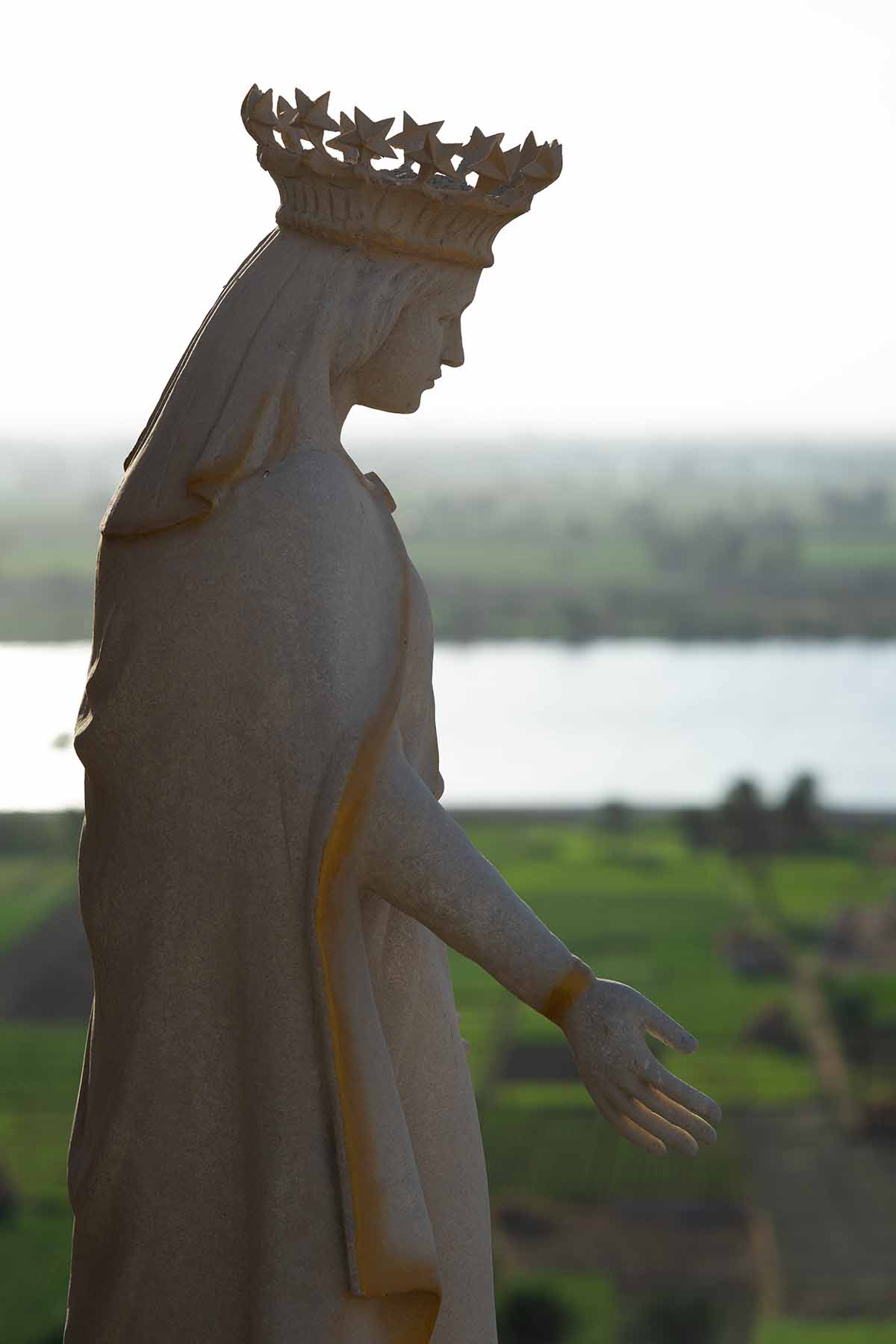 Jabal al-Tayr Statue Statue of Mary at the Holy Family Hotel