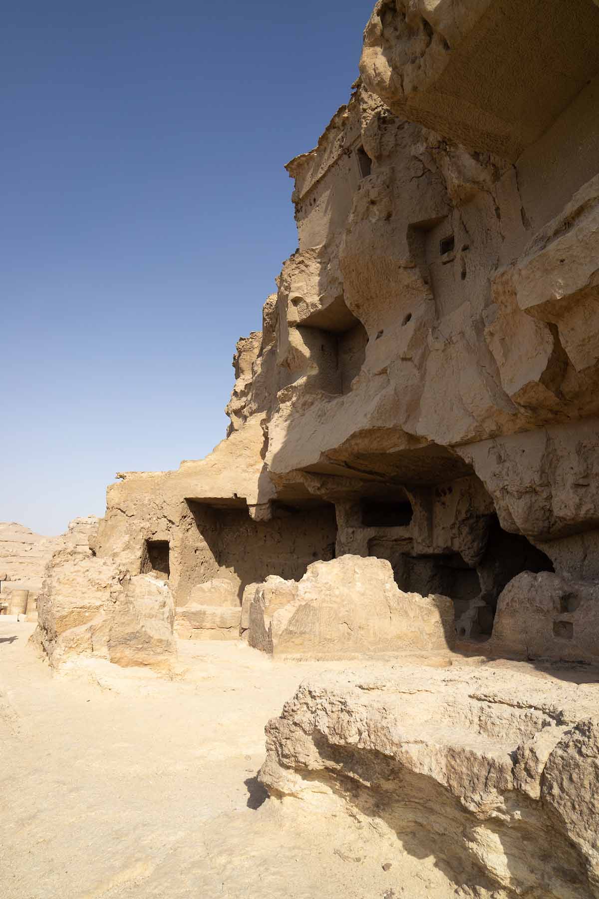 Ancient etchings in the cliffs of Akoris, near Tahna al-Gabal, Middle Egypt