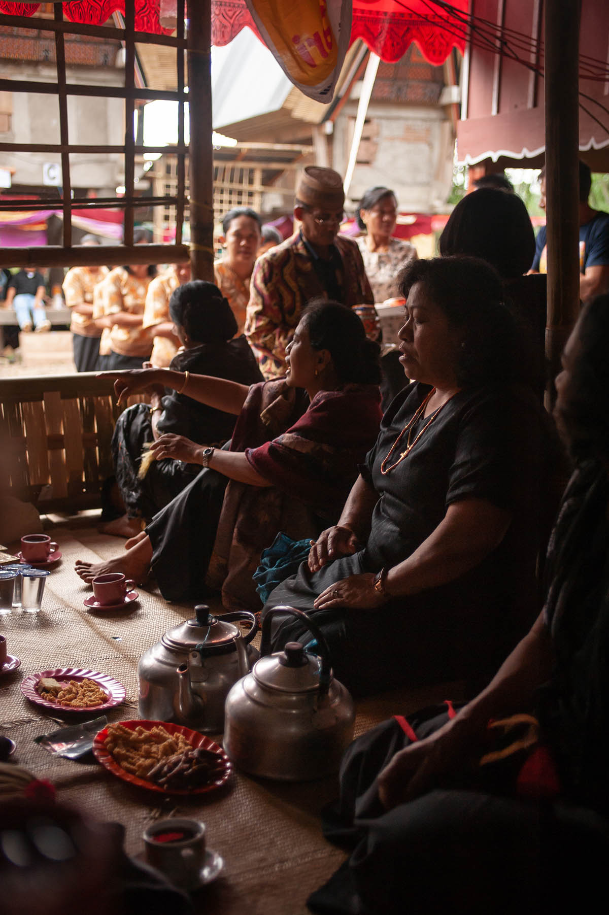 Feasting at a funeral ceremony in Tana Toraja, Sulawesi (Indonesia)