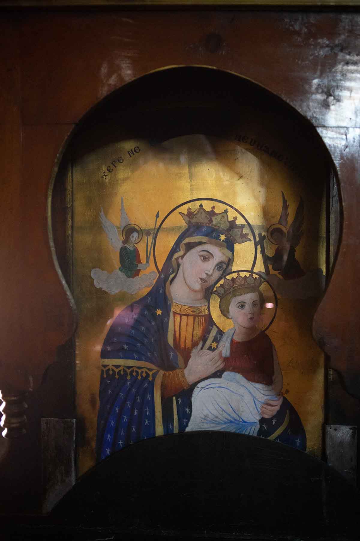 Icons in the hilltop monasteries east of Akhmim, Upper Egypt